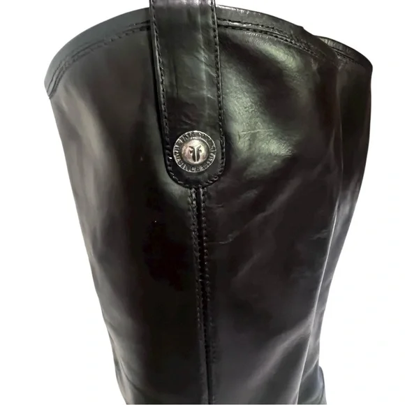 Frye Melissa Button Tall Black Leather Riding Boots Classic Fall Staple - Picture 7 of 16